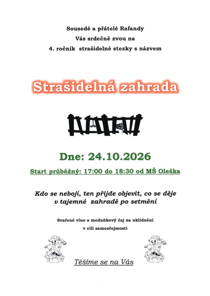 Straešidelná zahrada 24.10.2026