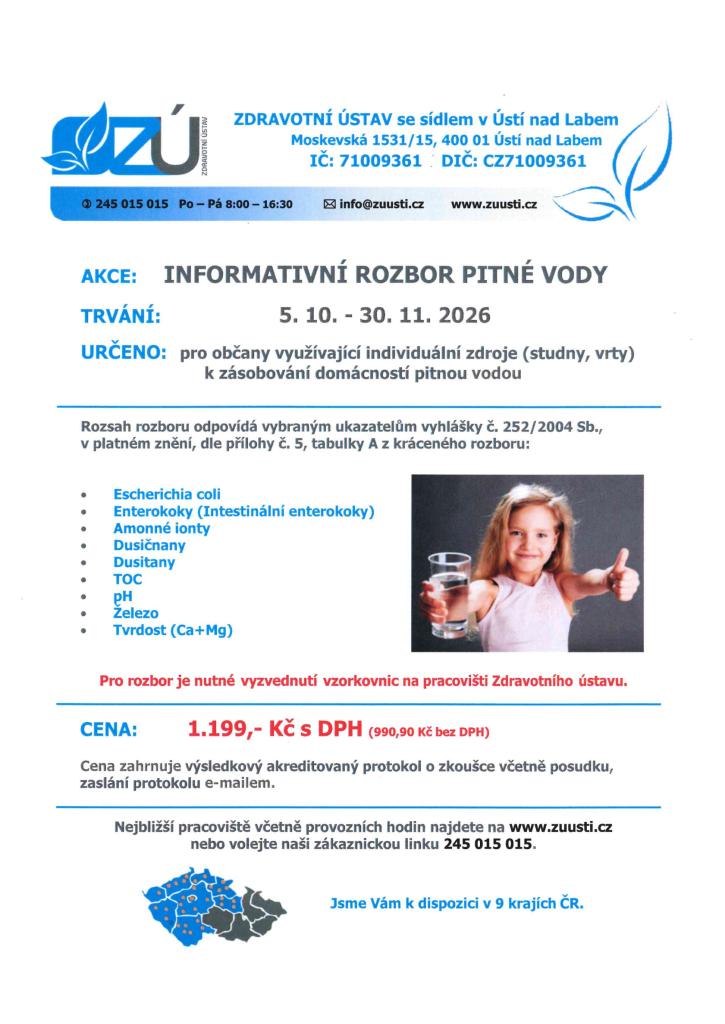 íinformativní rozbor pitné vody