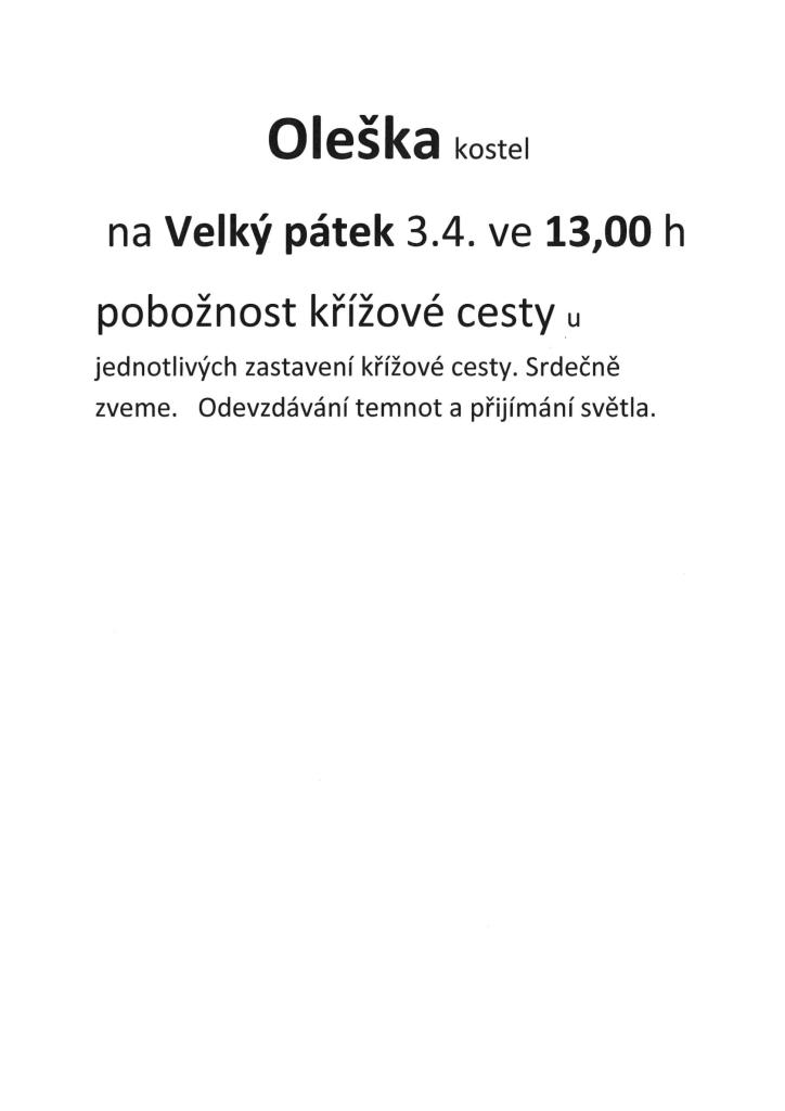 Křížová centa Oleška 3.4.2026