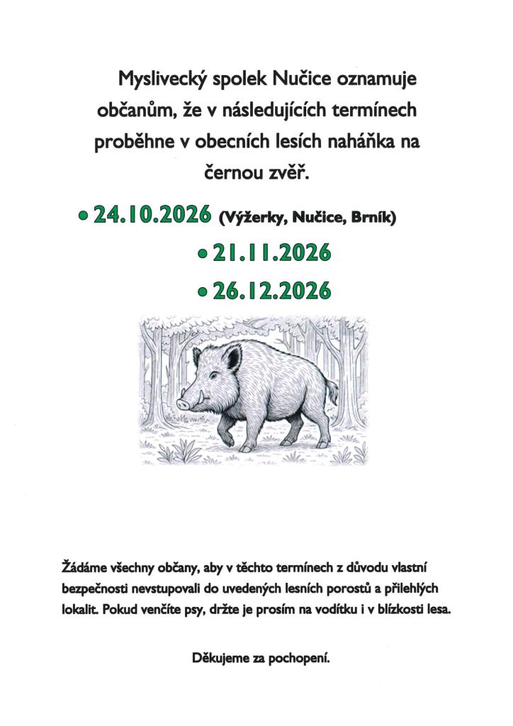 naháňky MS Nučice 24.10.2026
